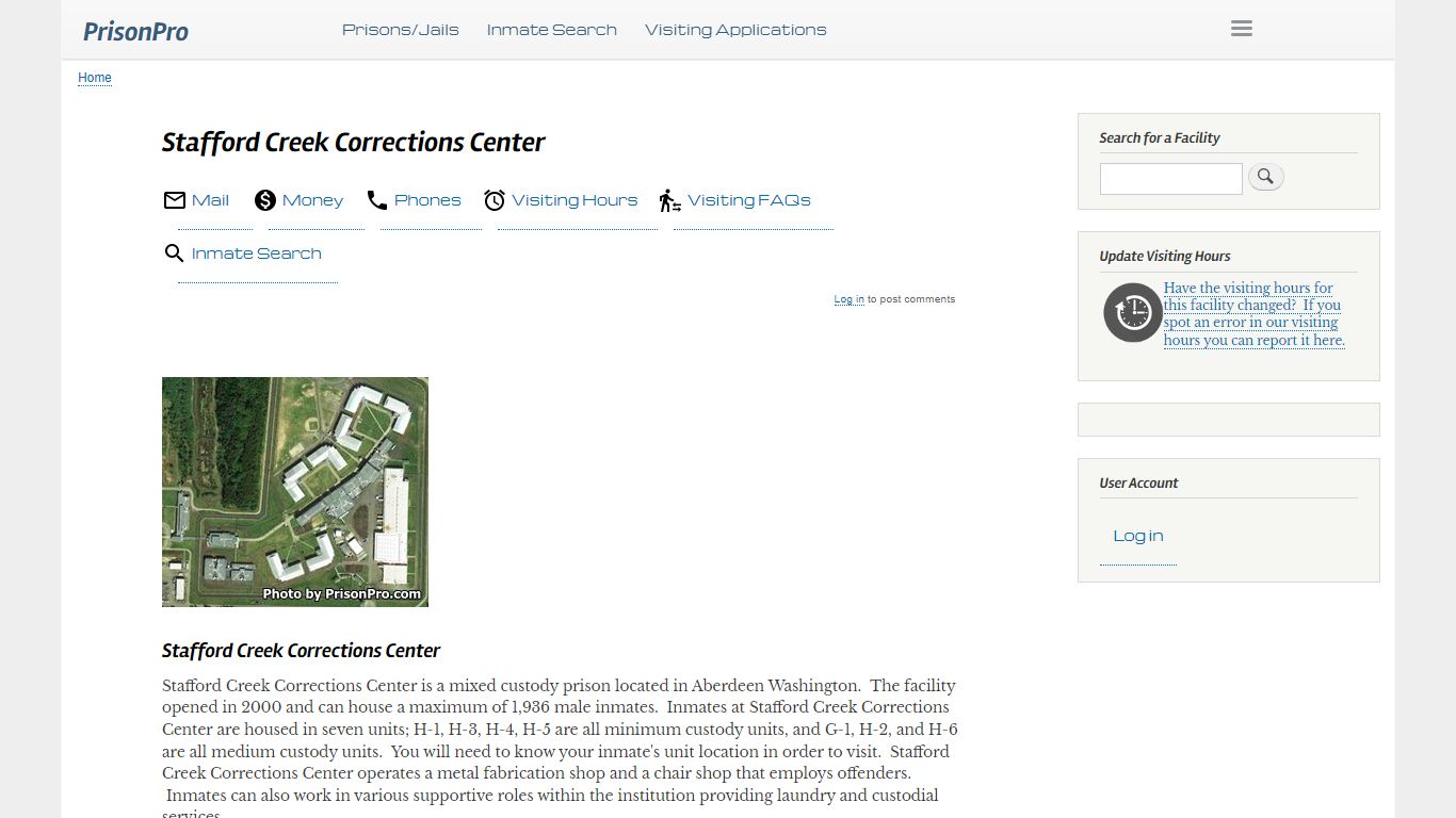 Stafford Creek Corrections Center Visiting hours, inmate ...